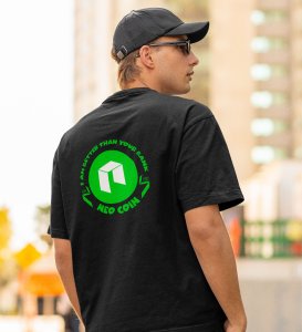 Better Than Bank Wings Black Round Neck Cotton Half Sleeved Men's T Shirt with Printed Graphics