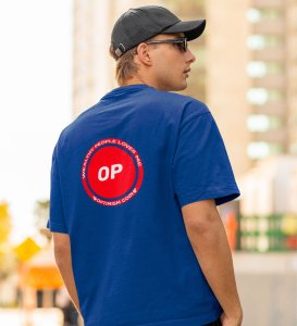 Wealthy People Choice Wings Blue Round Neck Cotton Half Sleeved Men's T Shirt with Printed Graphics