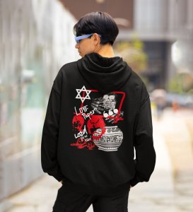 Acid Life Back Black Printed Hoodies for Men