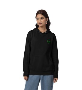 Green Dreams Wear Your Passion for Herb and Nature Black Cotton Printed Hoodie For Women