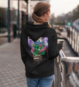 Reach for the Stars  Stay High Black Cotton Printed Hoodies For Women