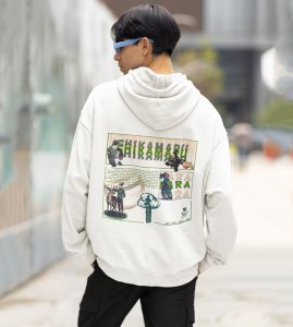 The Master of Shadows with Unmatched Intelligence Printed White Cotton Hoodie For Men