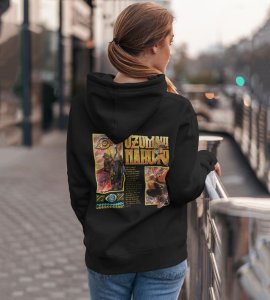 The 7th Hokage and the Protector of the Hidden Leaf Printed Black Cotton Hoodie For Women