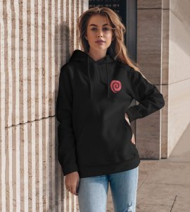The Next Generation Ninja with a Heart Full of Ambition Printed Black Cotton Hoodie For Women