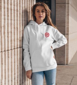 The Next Generation Ninja with a Heart Full of Ambition Printed White Cotton Hoodie For Women