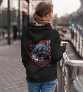 The Master of Genjutsu and the Burden of Truth Printed Black Cotton Hoodie For Women