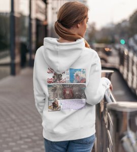 The Legendary Sannin and Master of Toad with a Spirit of Freedom Printed White Cotton Hoodie For Men