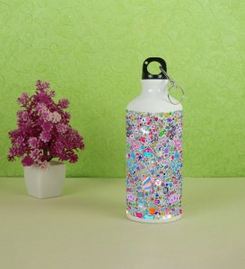 Express YouSARAf with Vibrant Shiny Color Graffiti on Aluminium Water Bottle 600ml