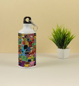 Quirky Mobs for a Fun Hydration Experience on Aluminium Water Bottle 600ml
