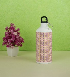 Vibrant Geometric Maze Pattern Stock Illustration Printed Aluminium Water Bottle 600ml