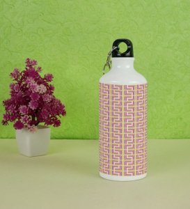 Vibrant Geometric Maze Pattern Stock Illustration Printed Aluminium Water Bottle 600ml