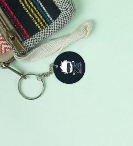 Adorable and Speedy Gojo Satoru Running with Charm Anime Printed Round Keychains Pack of 2
