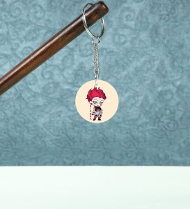 The Adorable Little Hisoka Morow Magician of Mischievous Joy Anime Printed Round Keychains Pack of 2
