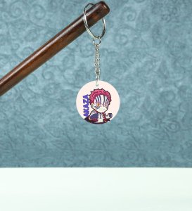 Little Akaza Small in Size Mighty in Power Anime Printed Round Keychains Pack of 2