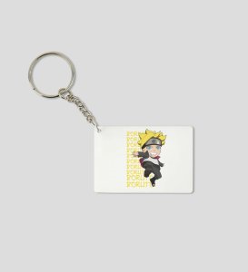 Boruto New Generation  Printed White Anime Keychains Pack Of 2