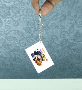 Naruto & Hinata Destined Duo  Printed White Anime Keychains Pack Of 2