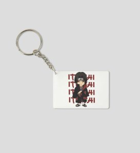 Itachi Akatsuki Silent Storm  Printed White Anime Keychains Pack Of 2