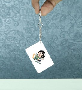 Rock Lee Unyielding Spirit  Printed White Anime Keychains Pack Of 2
