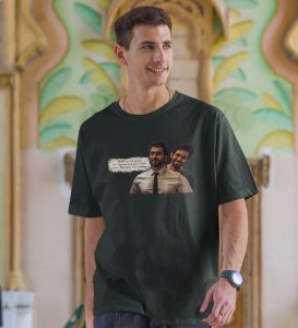 Friendship Anthem Green Round Neck Cotton Half Sleeved Men T Shirt with Printed Graphics