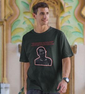 Friendship Or Revision ?? Green Round Neck Cotton Half Sleeved Men T Shirt with Printed Graphics