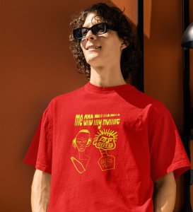 Me And My Homie Red Round Neck Cotton Half Sleeved Men T Shirt with Printed Graphics