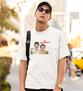 My Firebrigade! White Round Neck Cotton Half Sleeved Men T Shirt with Printed Graphics