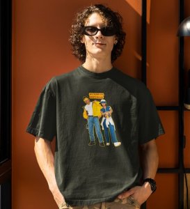 My Forever Bestfriend Green Round Neck Cotton Half Sleeved Men T Shirt with Printed Graphics