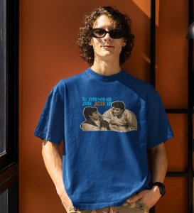 Defination Of Friend Blue Round Neck Cotton Half Sleeved Men T-Shirt with Printed Graphics