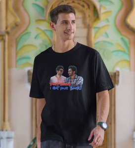 Don't Worry Black Round Neck Cotton Half Sleeved Men T-Shirt with Printed Graphics