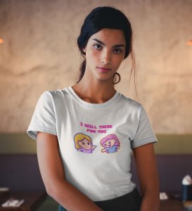 I Will Be There White Round Neck Cotton Half Sleeved Men T-Shirt with Printed Graphics