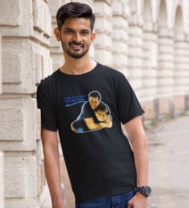 Jaan Bhi Hazir Hai Black Round Neck Cotton Half Sleeved Men T-Shirt with Printed Graphics