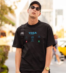 Call Of Peace Black Round Neck Cotton Half Sleeved Men T-Shirt with Printed Graphics