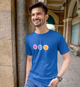 Mind, Body, Soul Blue Round Neck Cotton Half Sleeved Men T-Shirt with Printed Graphics