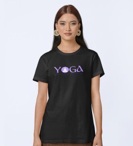 The Cradle Of Power Black Round Neck Cotton Half Sleeved WomenT-Shirt with Printed Graphics