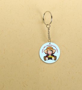 Determined King of Fun Anime Printed Round Keychains Pack of 2