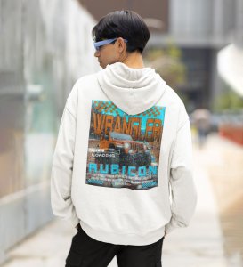 Unstoppable OffRoad Power  4x4 Adventure Vehicle Printed White Hoodie for Men