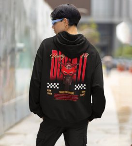 Where Speed Meets Art  Printed Black Hoodie for Men