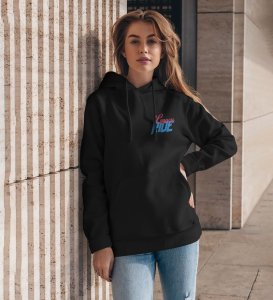 Italian Elegance Meets Raw Power Luxury Supercar Printed Black Hoodie for Women