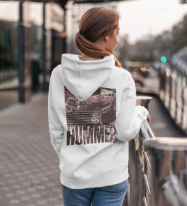 The Ultimate Off-Road Machine All-Terrain Beast Printed White Hoodie for Women