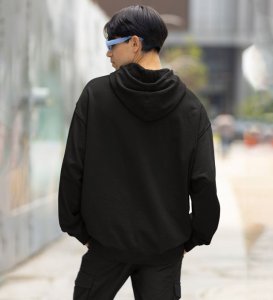 Playful Eye Visionary Power Cotton Black Hoodie for Men