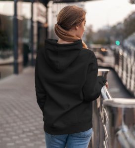 Reflective Eyes Brilliant Thinkers Mind Cotton Black Hoodie for Women