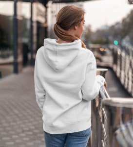 Playful Eye Visionary Power Cotton White Hoodie for Women