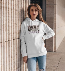 Reluctant Hero Full of Determination Cotton White Hoodie for Women