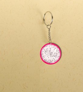 Fruit Illustration Printed Round Keychain Pack of 2
