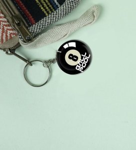 Pocket the 8 Ball Printed Round Keychain Pack of 2