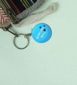 Triple Hole Ball Art Printed Round Keychain Pack of 2