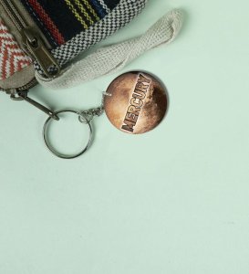 Mystical Mercury Planet Art Printed Keychain Pack of 2