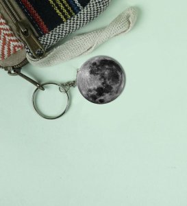 Unique Saturn Planet Artwork Printed Keychain Pack of 2