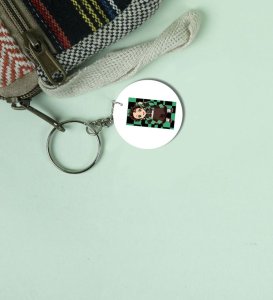 Fierce Anime Character For Fans Printed Round Keychain Pack of 2