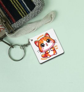 Wow Meow Vibes Printed Keychain